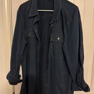 Lafayette 148 New York Blue Button Down Shirt